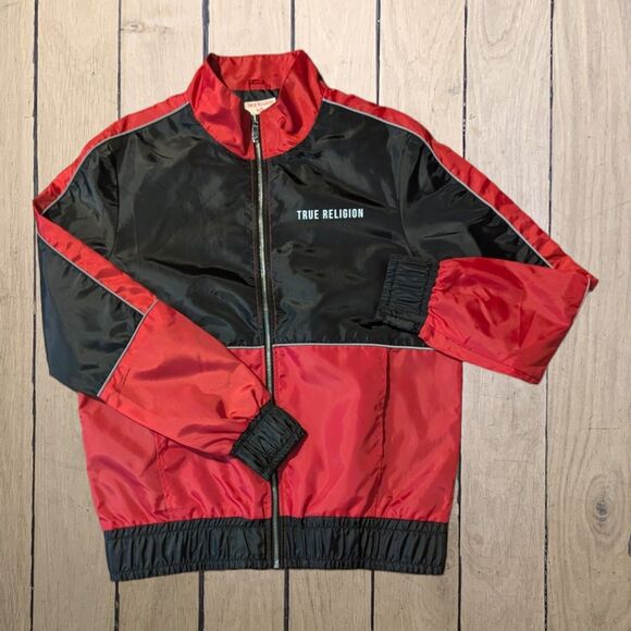 Y2K True Religion Windbreaker Paneled Colorblock Men's Large Streetwear - Picture 1 of 6